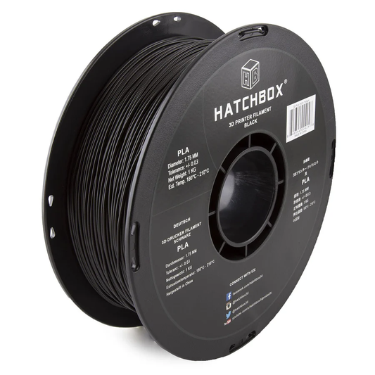 HATCHBOX BLACK PLA FILAMENT - 1.75MM, 1KG SPOOL (5/10 Pack)