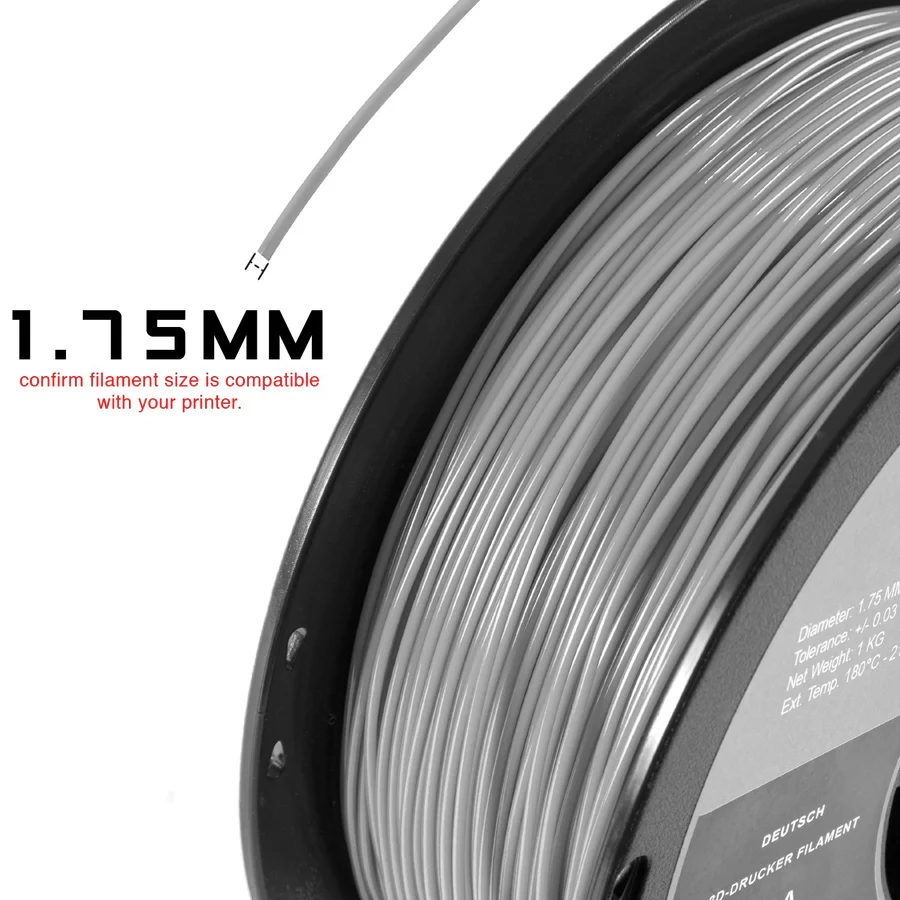 HATCHBOX BLACK PLA FILAMENT - 1.75MM, 1KG SPOOL (5/10 Pack)