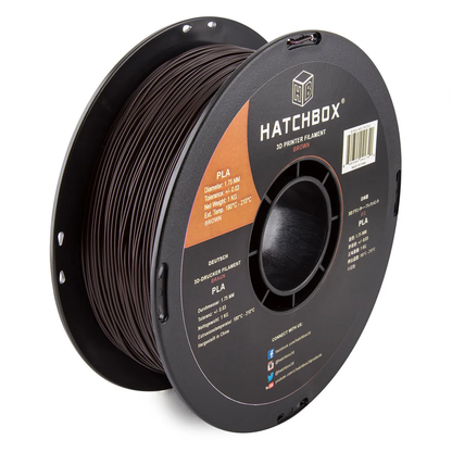 HATCHBOX BROWN PLA FILAMENT - 1.75MM, 1KG SPOOL (10 Pack)