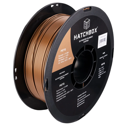 HATCHBOX COPPER PETG FILAMENT - 1.75MM, 1KG SPOOL (10 Pack)