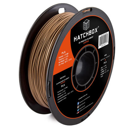 HATCHBOX COPPER PLA FILAMENT - 1.75MM, 1KG SPOOL (10 Pack)