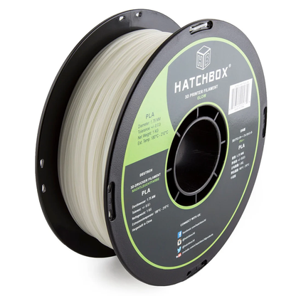 HATCHBOX GLOW IN THE DARK PLA FILAMENT - 1.75MM, 1KG SPOOL (5/10 Pack)