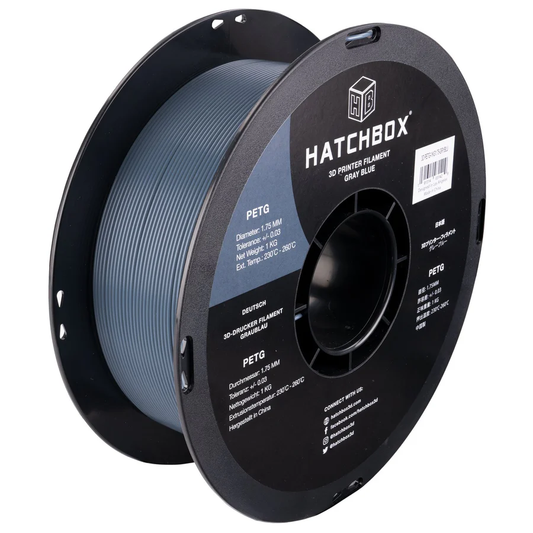 HATCHBOX GRAY BLUE PETG FILAMENT - 1.75MM, 1KG SPOOL (10 Pack)