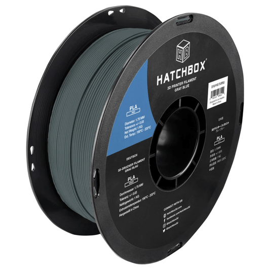 HATCHBOX GRAY BLUE PLA PRO+ FILAMENT - 1.75MM, 1KG SPOOL (10 Pack)