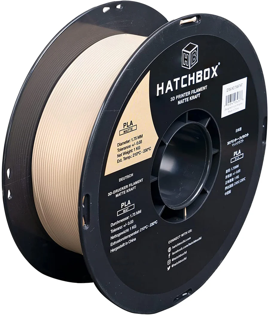 HATCHBOX KRAFT MATTE PLA FILAMENT - 1.75MM, 1KG SPOOL