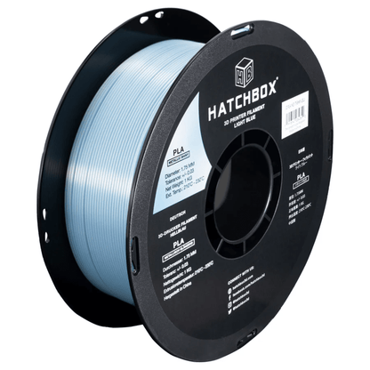 HATCHBOX METALLIC FINISH LIGHT BLUE PLA FILAMENT - 1.75MM, 1KG SPOOL (10 Pack)