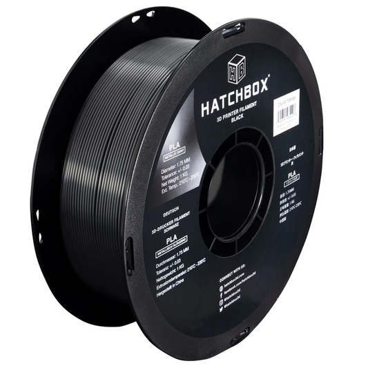 HATCHBOX METALLIC FINISH BLACK PLA FILAMENT - 1.75MM, 1KG SPOOL (5/10 Pack)