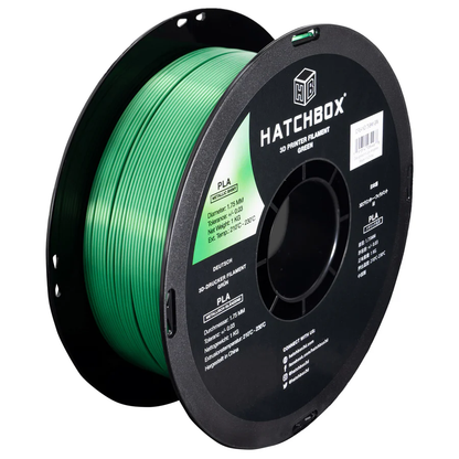 HATCHBOX METALLIC FINISH GREEN PLA FILAMENT - 1.75MM, 1KG SPOOL (5/10 Pack)