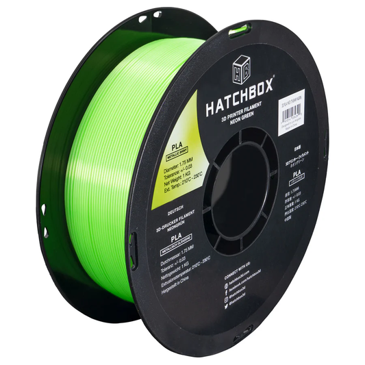 HATCHBOX METALLIC FINISH NEON GREEN PLA FILAMENT - 1.75MM, 1KG SPOOL (5/10 Pack)