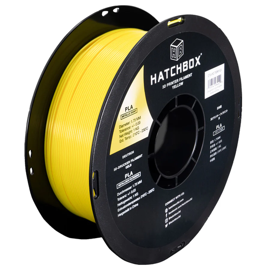 HATCHBOX METALLIC FINISH YELLOW PLA FILAMENT - 1.75MM, 1KG SPOOL (5/10 Pack)