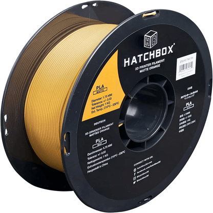 HATCHBOX ORANGE MATTE PLA FILAMENT - 1.75MM, 1KG SPOOL (10 Pack)