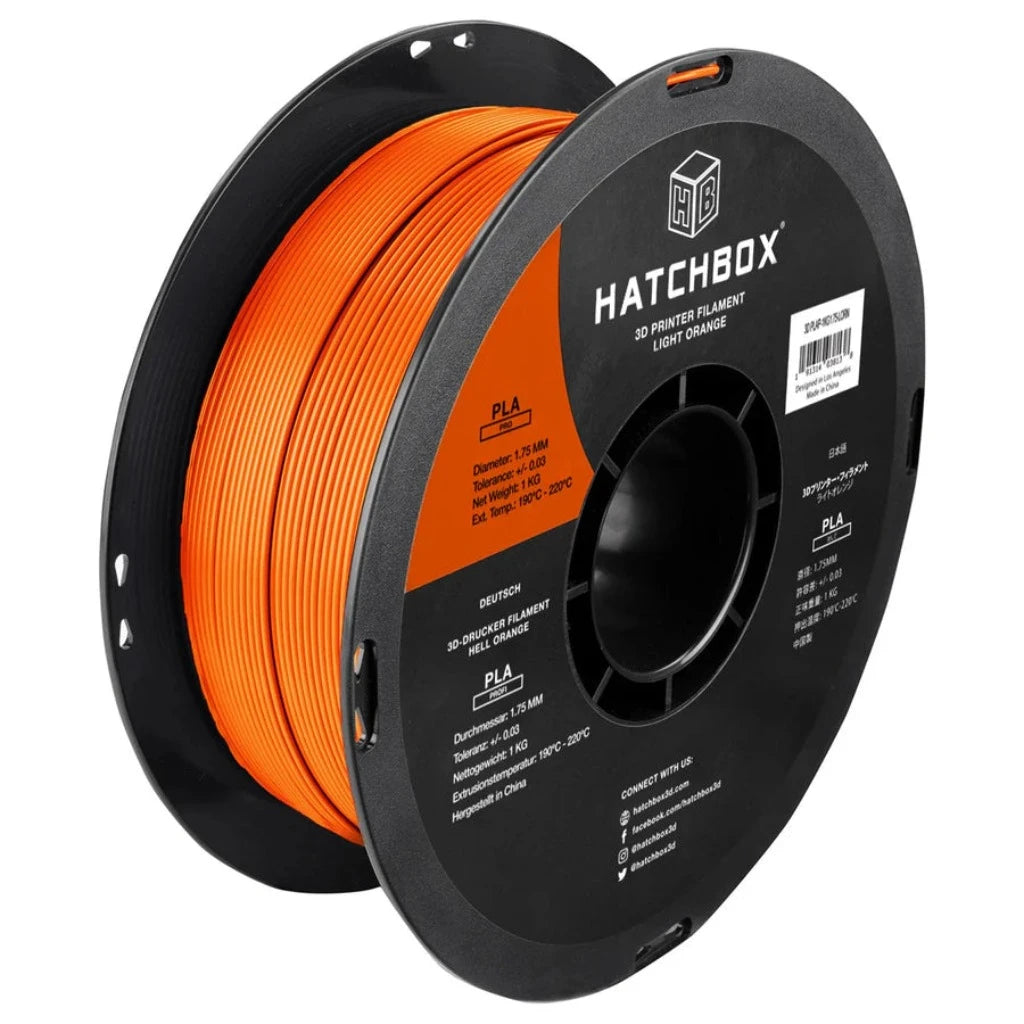 HATCHBOX ORANGE PLA PRO+ FILAMENT - 1.75MM, 1KG SPOOL (10 Pack)