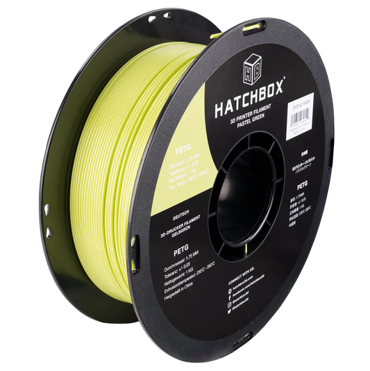 HATCHBOX PASTEL GREEN PETG FILAMENT - 1.75MM, 1KG SPOOL (10 Pack)