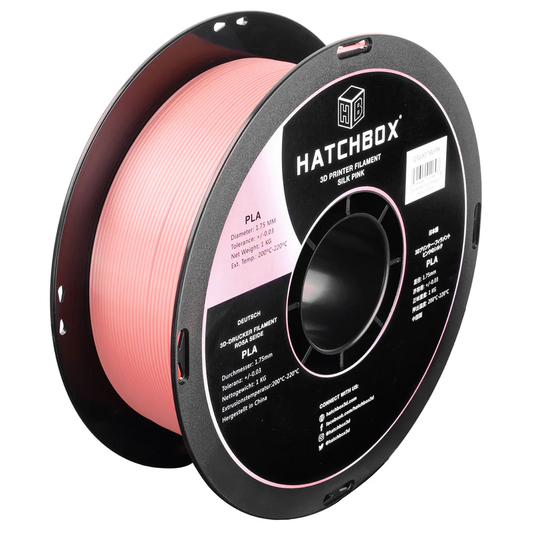 HATCHBOX SILK PINK PLA FILAMENT - 1.75MM, 1KG SPOOL (10 Pack)