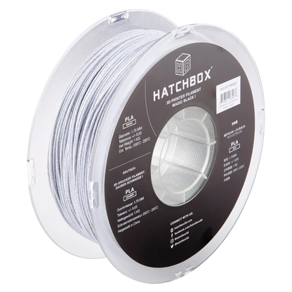 HATCHBOX STONE DARK BLACK PLA FILAMENT - 1.75MM, 1KG SPOOL (5/10 Pack)