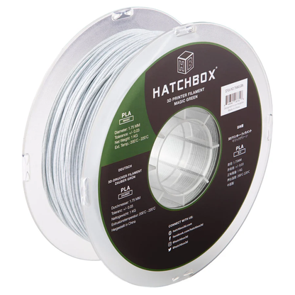 HATCHBOX STONE GREEN PLA FILAMENT - 1.75MM, 1KG SPOOL (5/10 Pack)