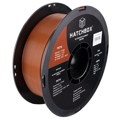 HATCHBOX BROWN PETG FILAMENT - 1.75MM, 1KG SPOOL (10 Pack)