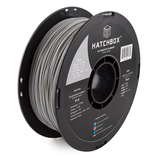 HATCHBOX GRAY PLA FILAMENT - 1.75MM, 1KG SPOOL (10 Pack)