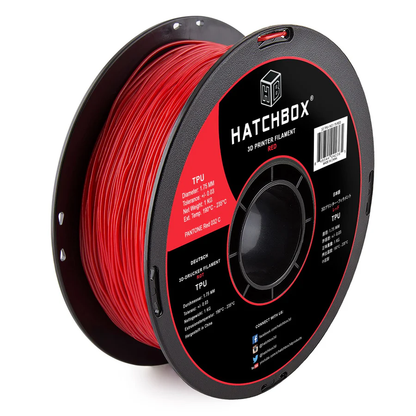 HATCHBOX RED TPU FILAMENT - 1.75MM, 1KG SPOOL - SHORE 95A (5/10 Pack)